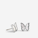 Wings to Fly Stud Earrings in silver finish