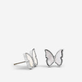 Wings to Fly Stud Earrings in silver finish