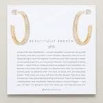 Bryan Anthonys Beautifully Broken Collection Baguette Maxi Hoop Earrings Gold On Card