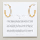 Bryan Anthonys Beautifully Broken Collection Baguette Maxi Hoop Earrings Gold On Card