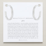 Bryan Anthonys Beautifully Broken Collection Baguette Maxi Hoop Earrings Silver On Card