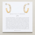 Bryan Anthonys Beautifully Broken Collection Baguette Midi Hoop Earrings Gold On Card