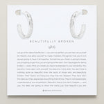 Bryan Anthonys Beautifully Broken Collection Baguette Midi Hoop Earrings Silver On Card