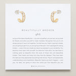 Bryan Anthonys Beautifully Broken Collection Baguette Mini Hoop Earrings Gold On Card