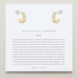 Bryan Anthonys Beautifully Broken Collection Baguette Mini Hoop Earrings Gold On Card