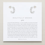 Bryan Anthonys Beautifully Broken Collection Baguette Mini Hoop Earrings Silver On Card