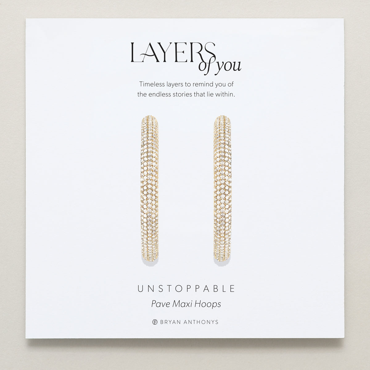 Bryan Anthonys Layers of You Collection Unstoppable Maxi Hoop Earrings Gold On Card