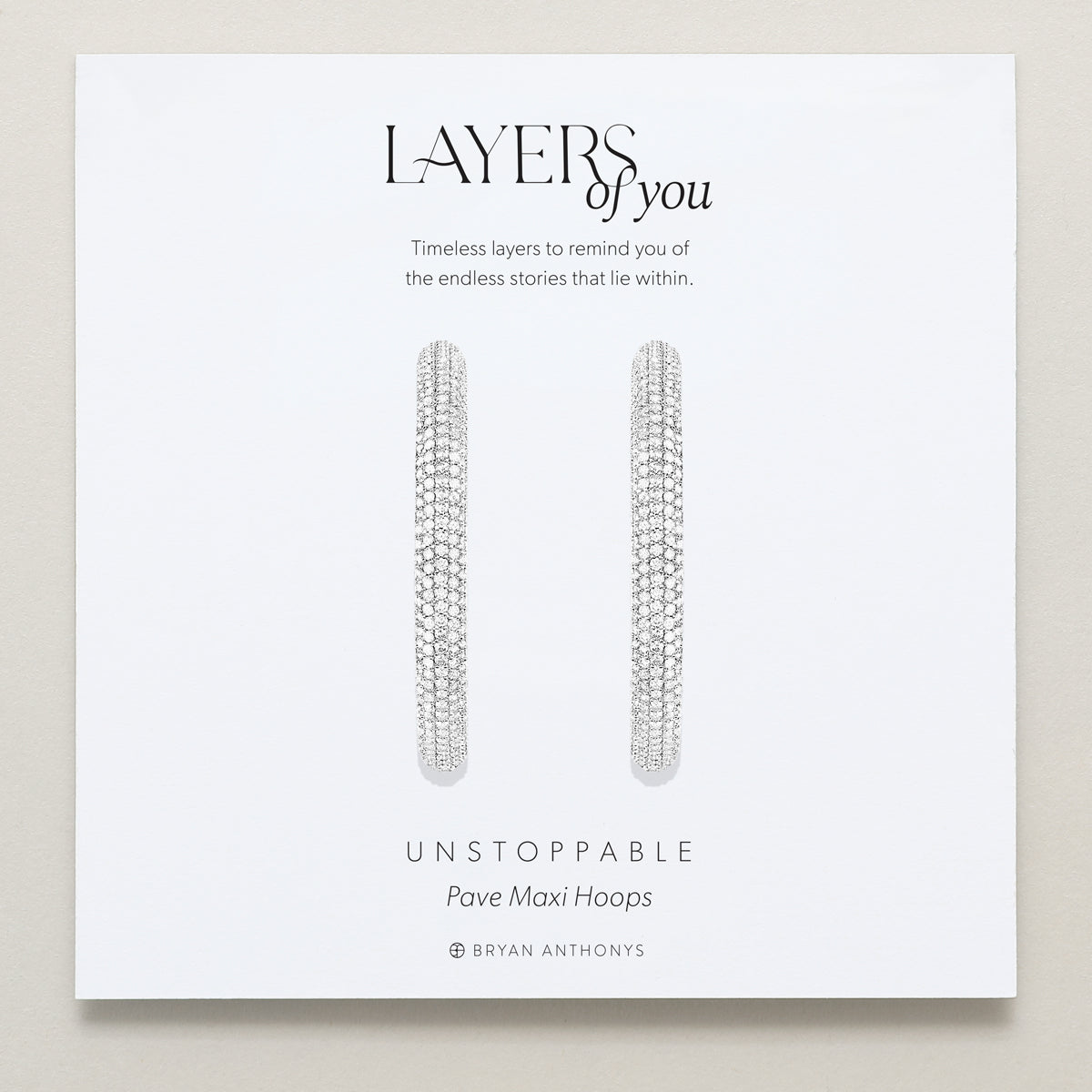 Bryan Anthonys Layers of You Collection Unstoppable Maxi Hoop Earrings Silver On Card