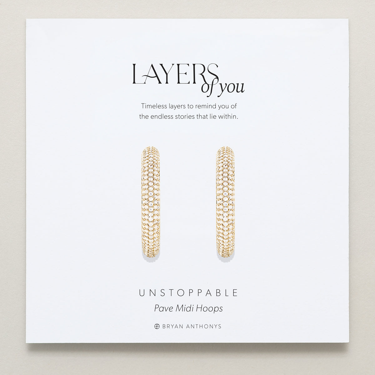 Bryan Anthonys Unstoppable Pave Midi Hoops Gold