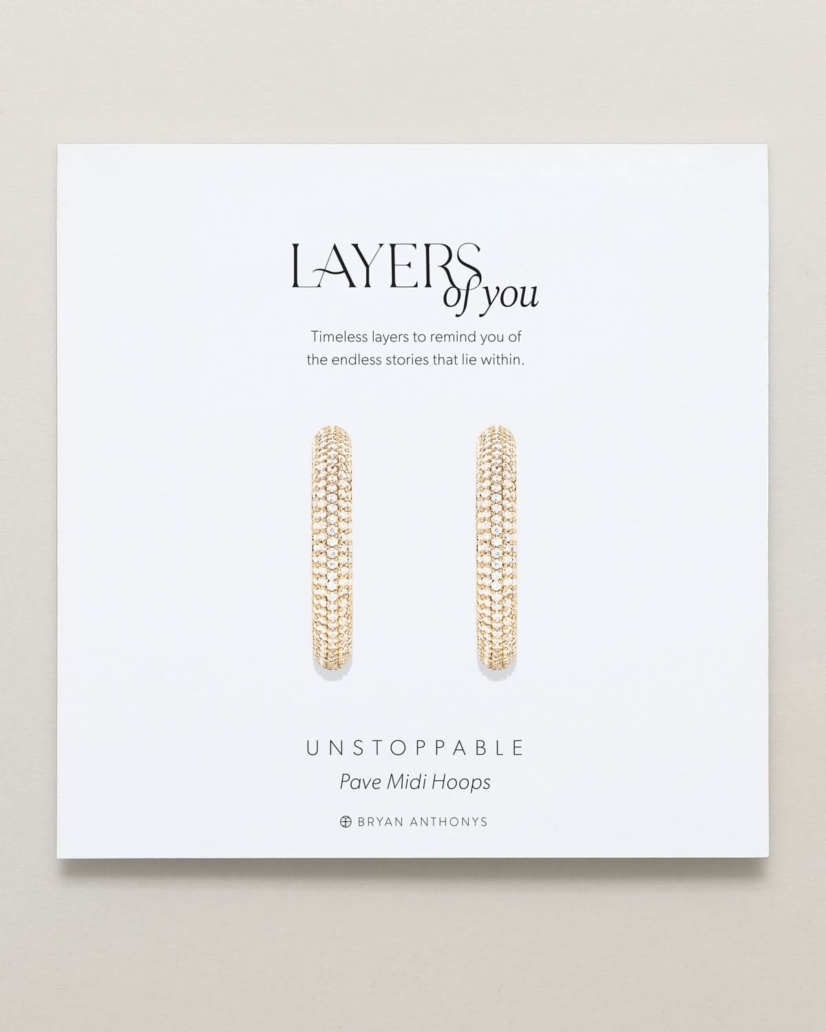 Bryan Anthonys Unstoppable Pave Midi Hoops Gold