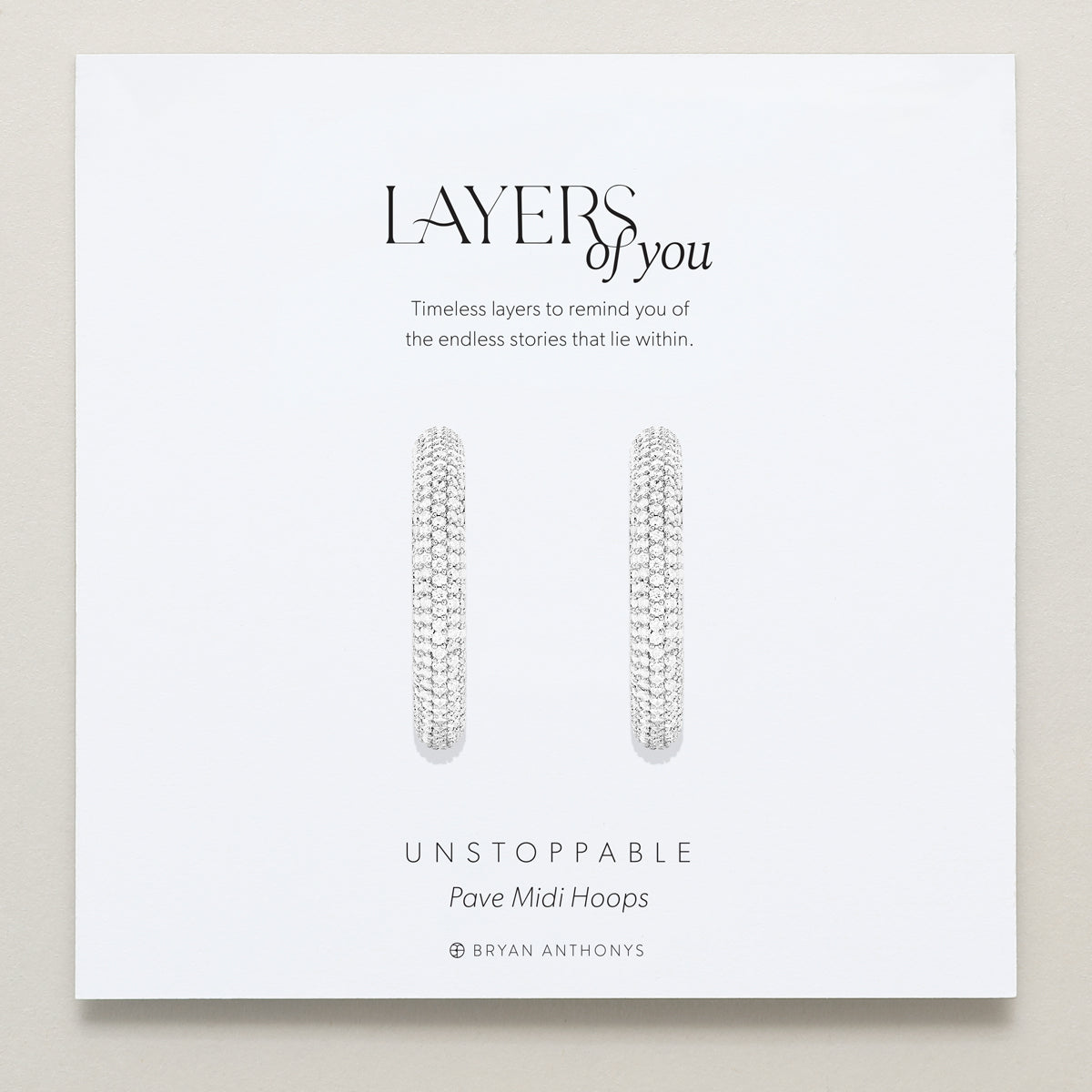 Bryan Anthonys Unstoppable Pave Midi Hoops Silver