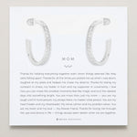 Bryan Anthonys Mom Baguette Maxi Hoop Earrings Silver On Card
