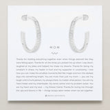 Bryan Anthonys Mom Baguette Maxi Hoop Earrings Silver On Card