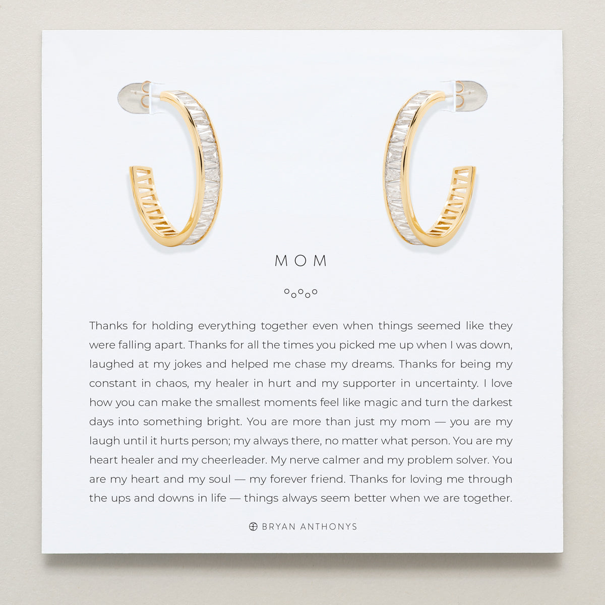 Bryan Anthonys Mom Baguette Midi Hoop Earrings in Gold