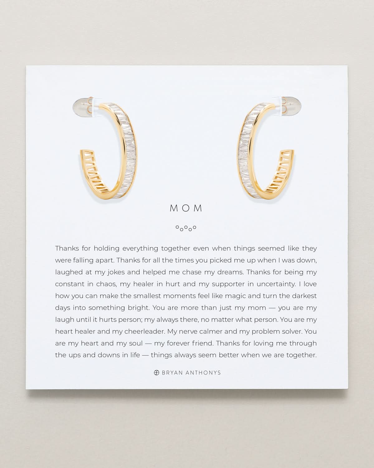 Bryan Anthonys Mom Baguette Midi Hoop Earrings in Gold