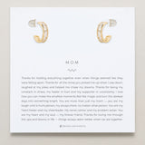 Bryan Anthonys Mom Baguette Mini Hoop Earrings Gold On Card