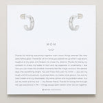 Bryan Anthonys Mom Baguette Mini Hoop Earrings Silver On Card