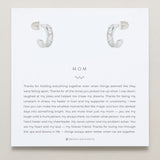 Bryan Anthonys Mom Baguette Mini Hoop Earrings Silver On Card