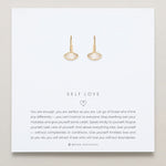 Bryan Anthonys Self Love Marquise Drop Earrings on Meaning Card in Gold