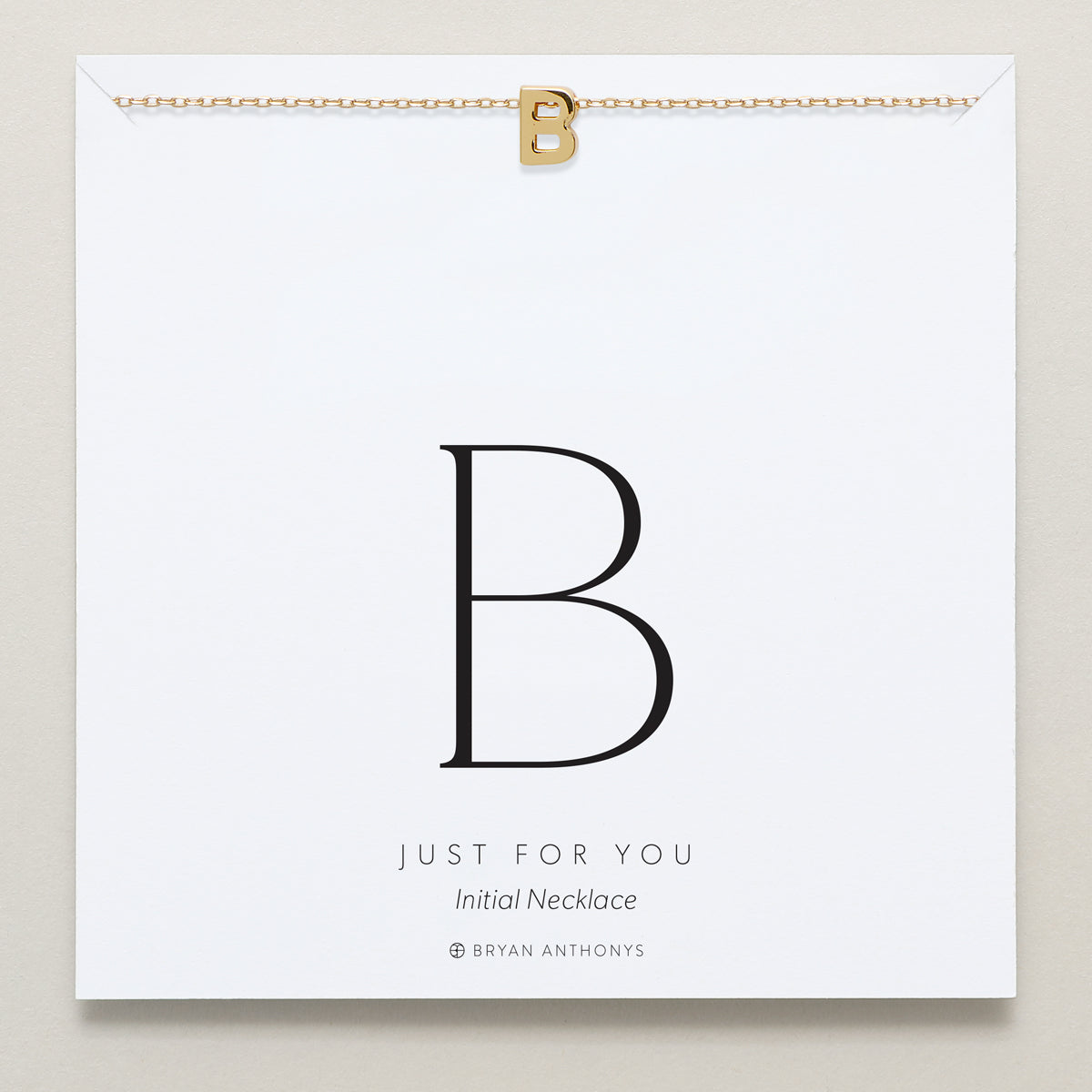Bryan Anthonys Just For You Initial B Gold Necklace On Card