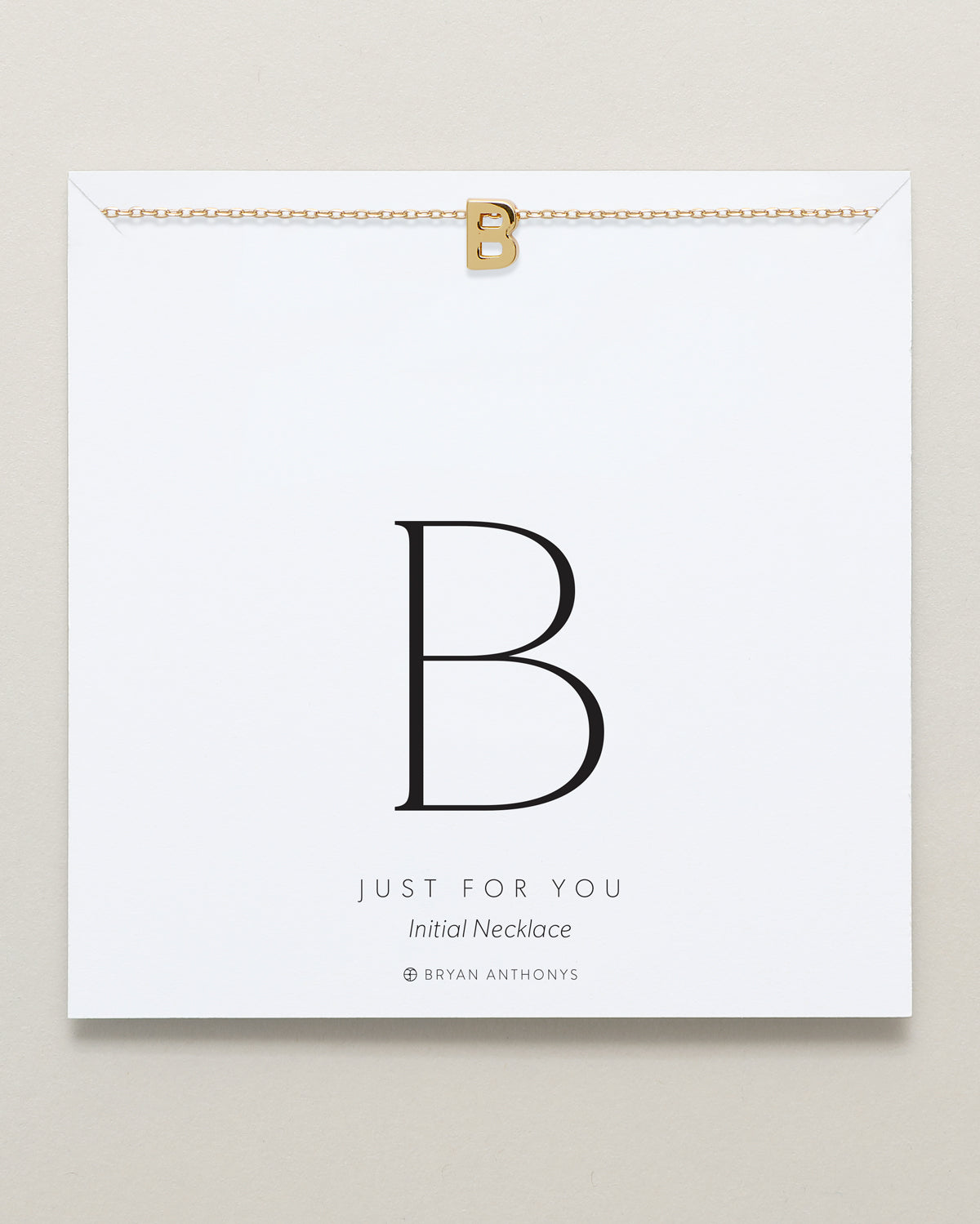 Bryan Anthonys Just For You Initial B Gold Necklace On Card
