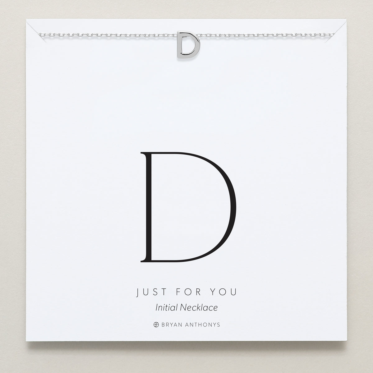 Bryan Anthonys Just For You Silver C Necklace On Card