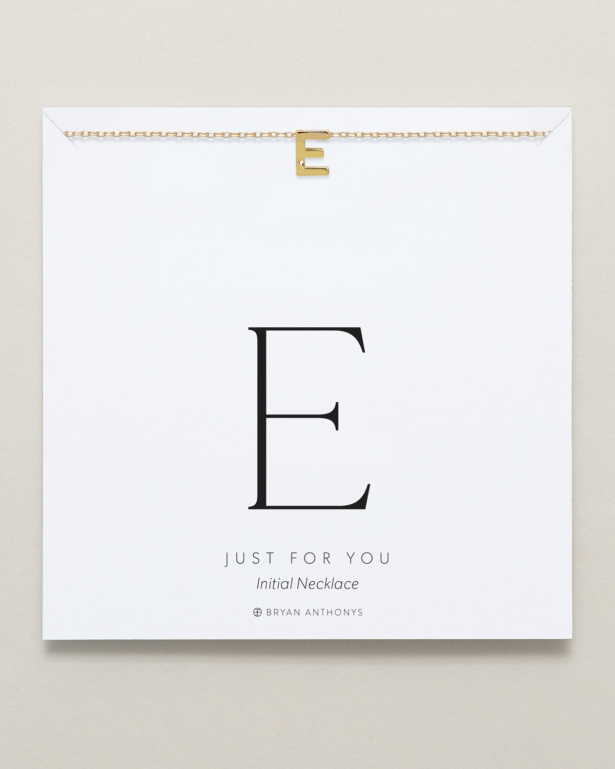 Bryan Anthonys Just For You Gold E Necklace On Card
