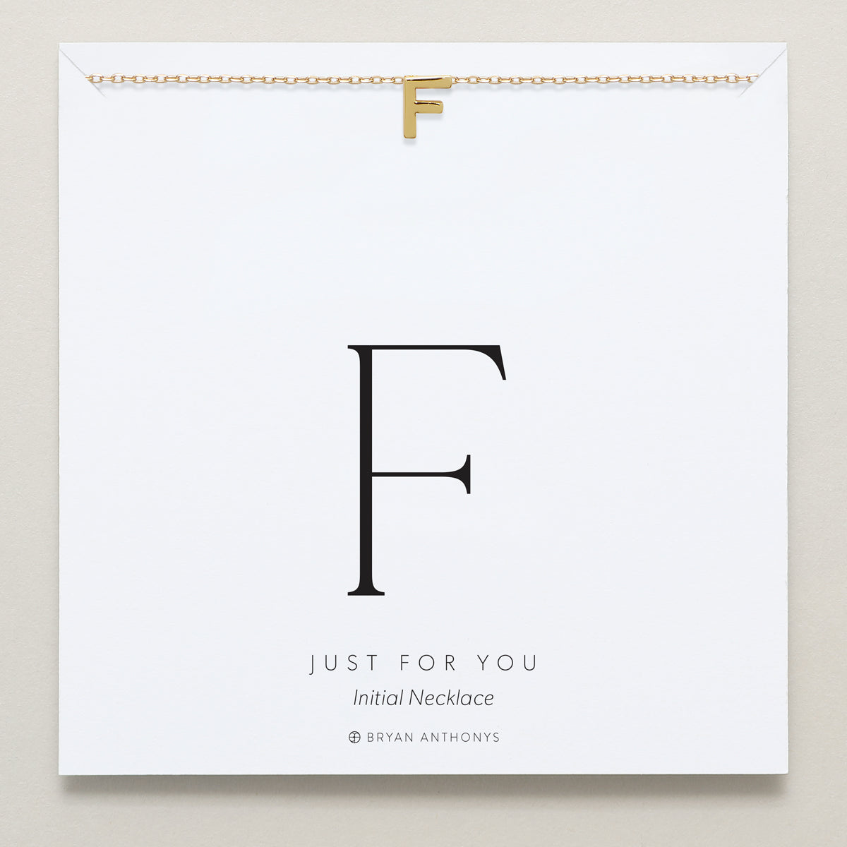 Bryan Anthonys Just For You Gold F Necklace On Card