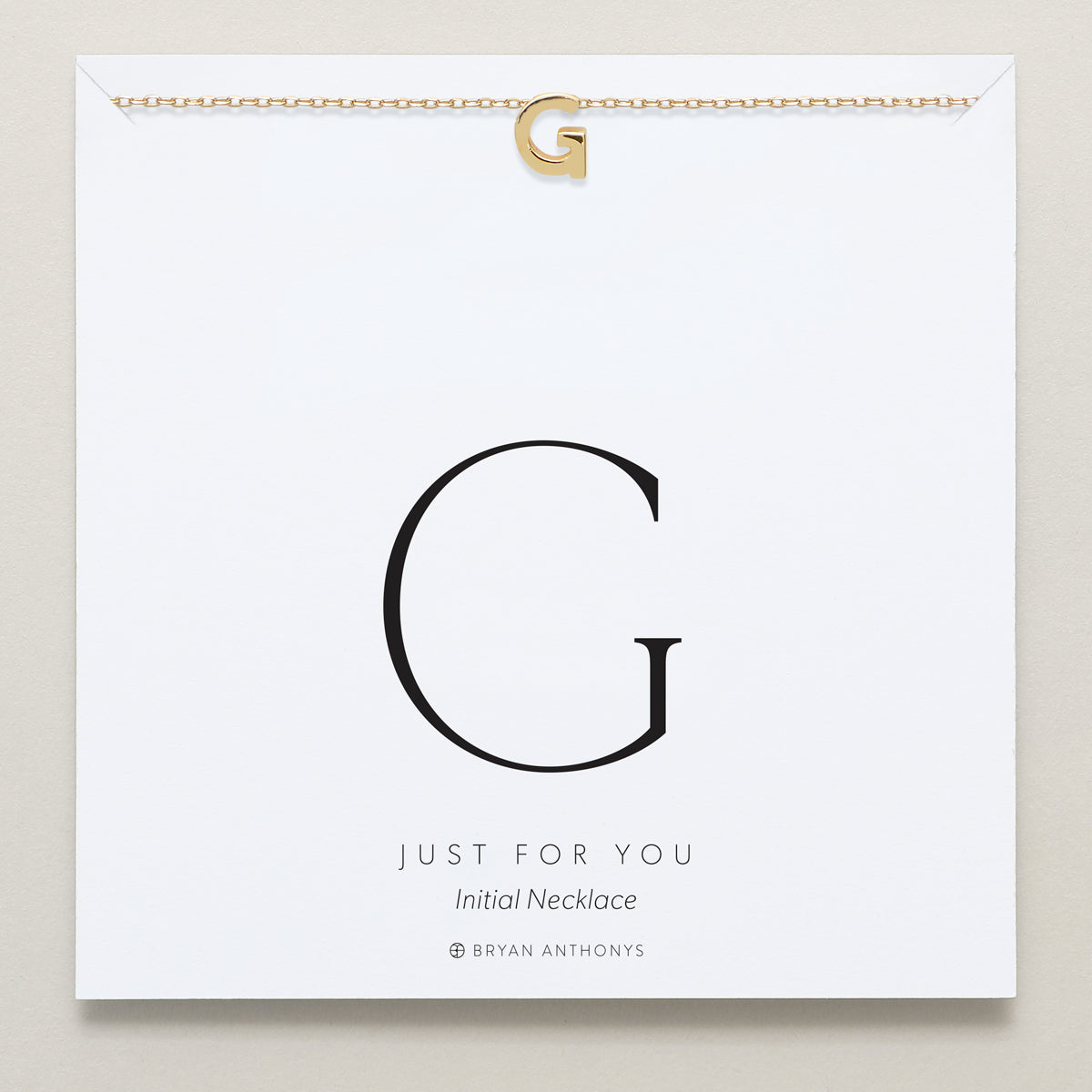 Bryan Anthonys Just For You Gold G Necklace On Card