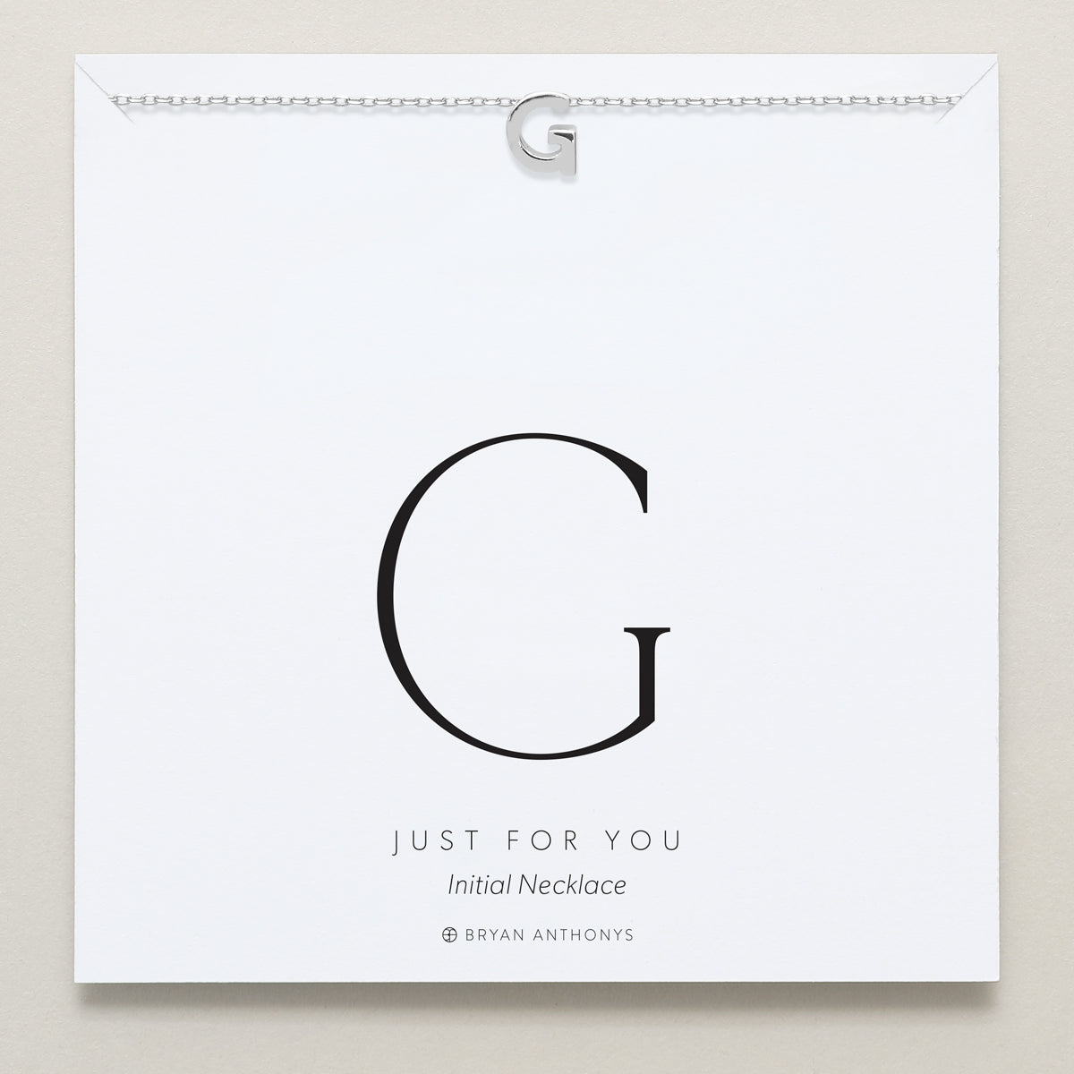 Bryan Anthonys Just For You Silver G Necklace On Card