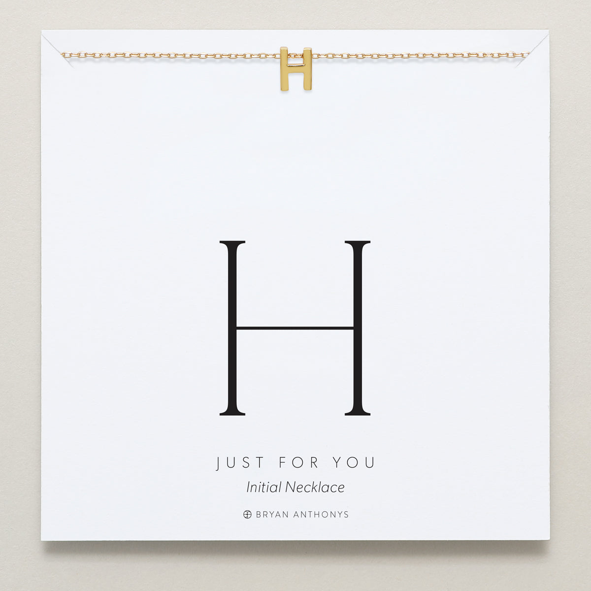 Bryan Anthonys Just For You Gold H Necklace On Card