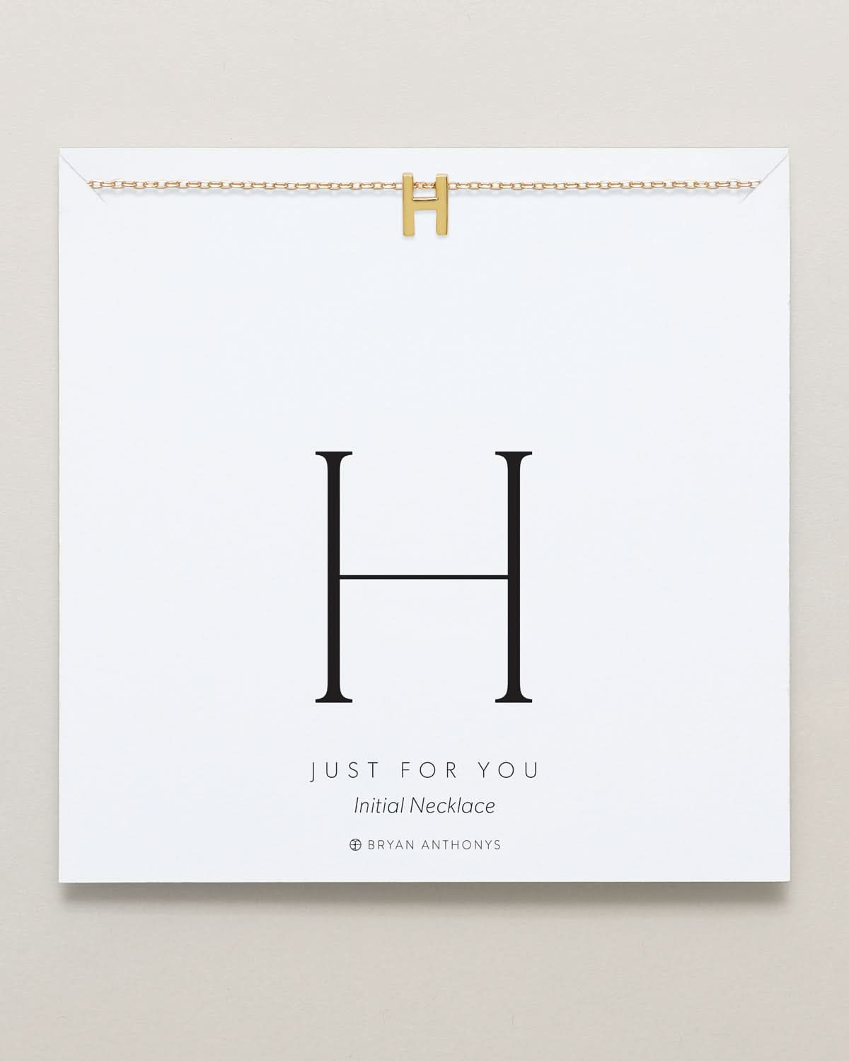 Bryan Anthonys Just For You Gold H Necklace On Card