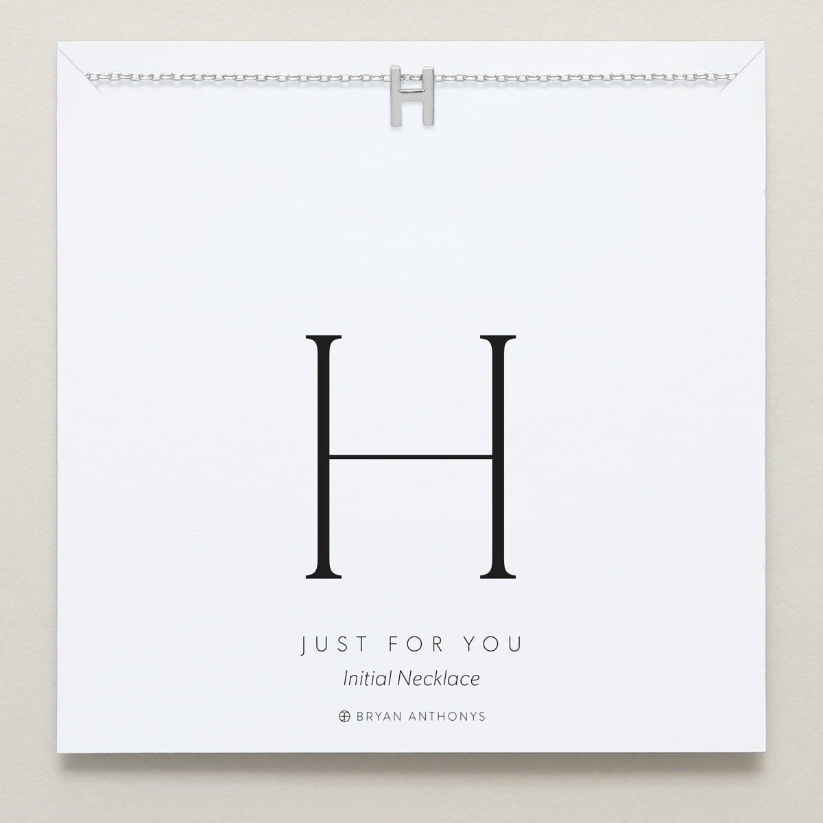 Bryan Anthonys Just For You Silver H Necklace On Card