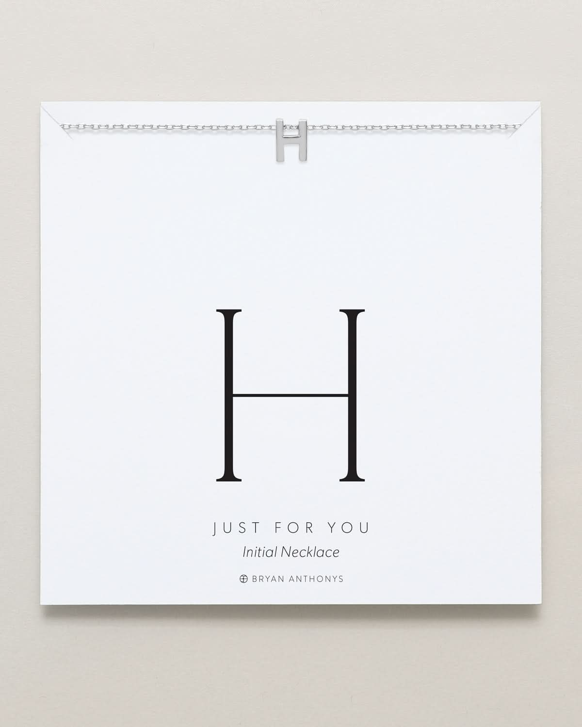 Bryan Anthonys Just For You Silver H Necklace On Card