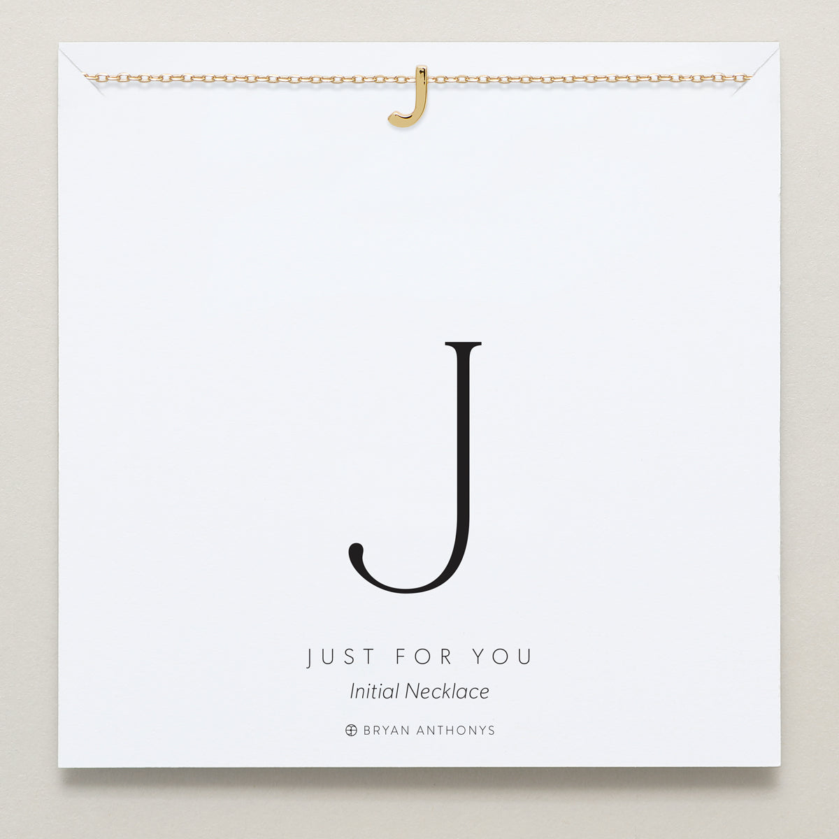 Bryan Anthonys Just For You Gold J Necklace On Card