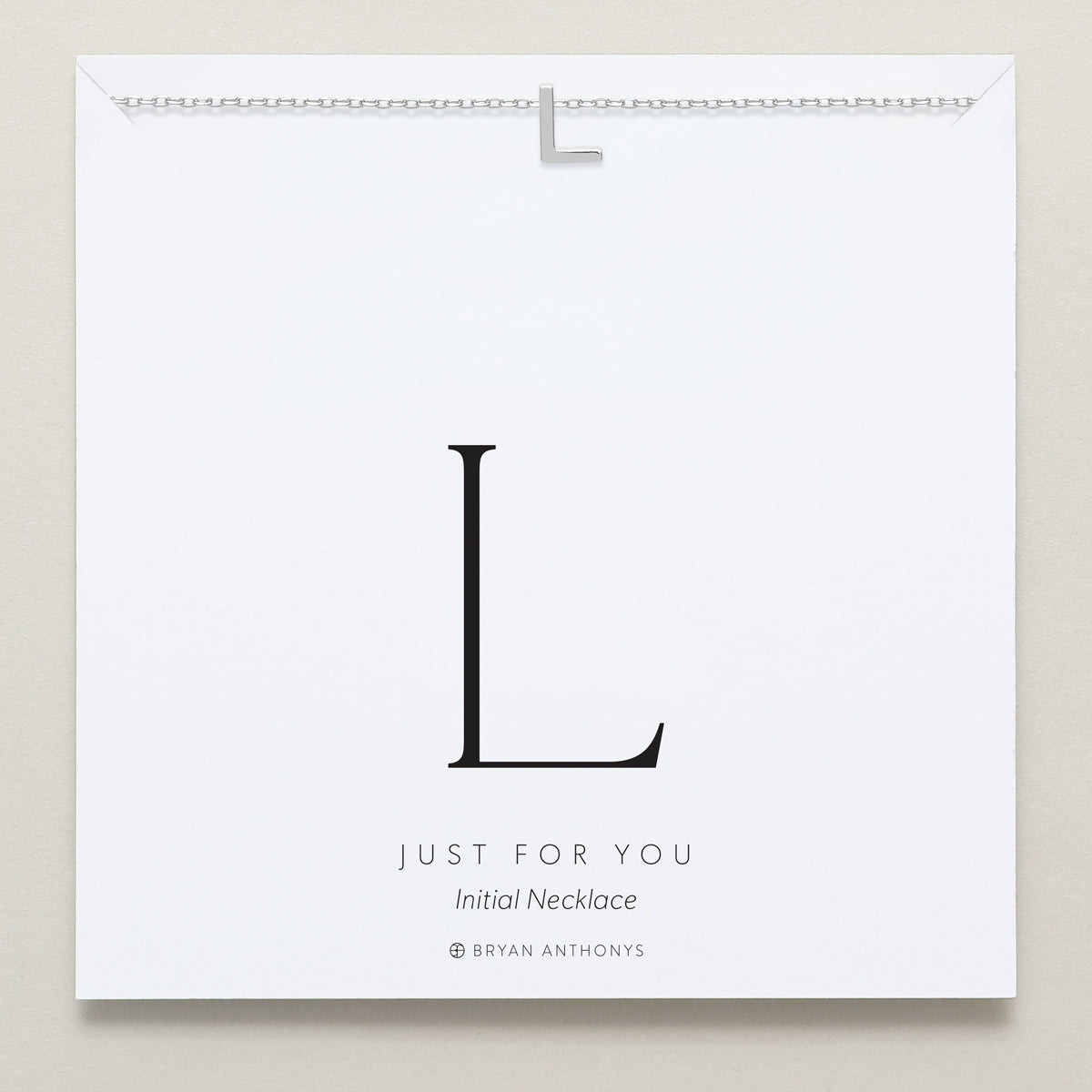 Bryan Anthonys Just For You Silver L Necklace On Card