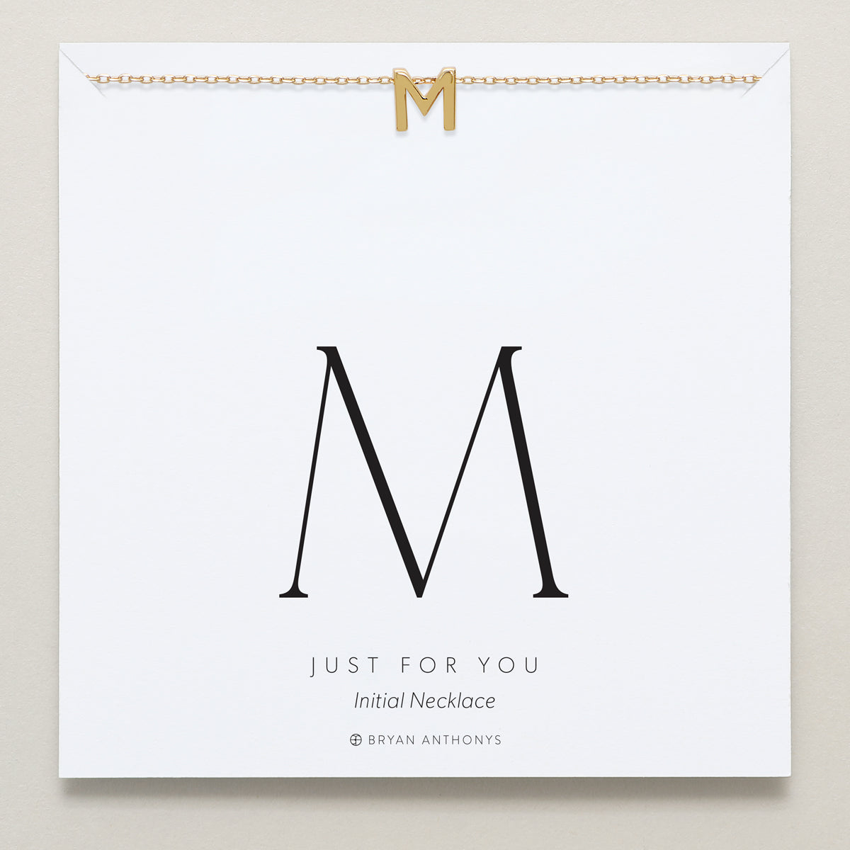 Bryan Anthonys Just For You Gold M Necklace On Card