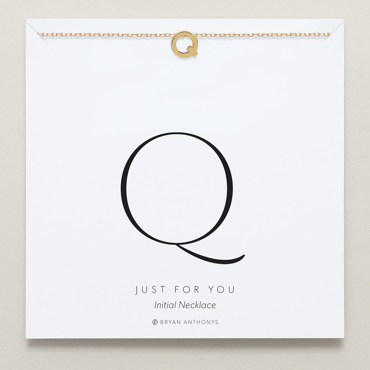 Bryan Anthonys Just For You Gold Q Necklace On Card