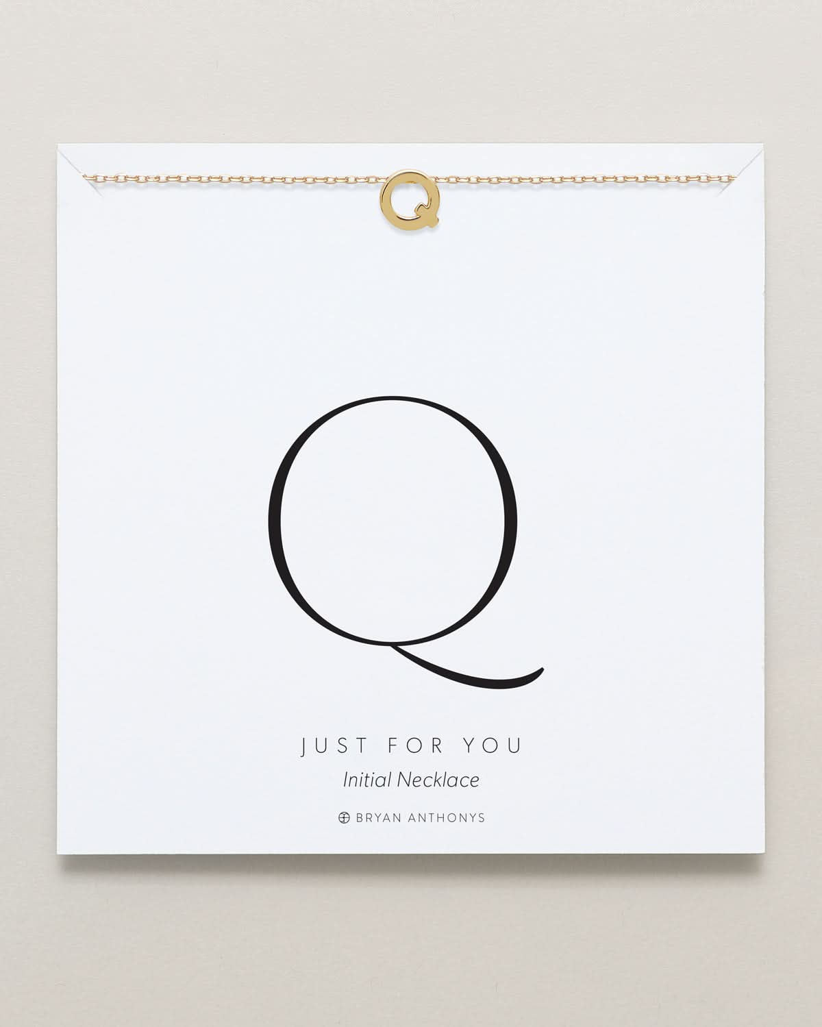 Bryan Anthonys Just For You Gold Q Necklace On Card