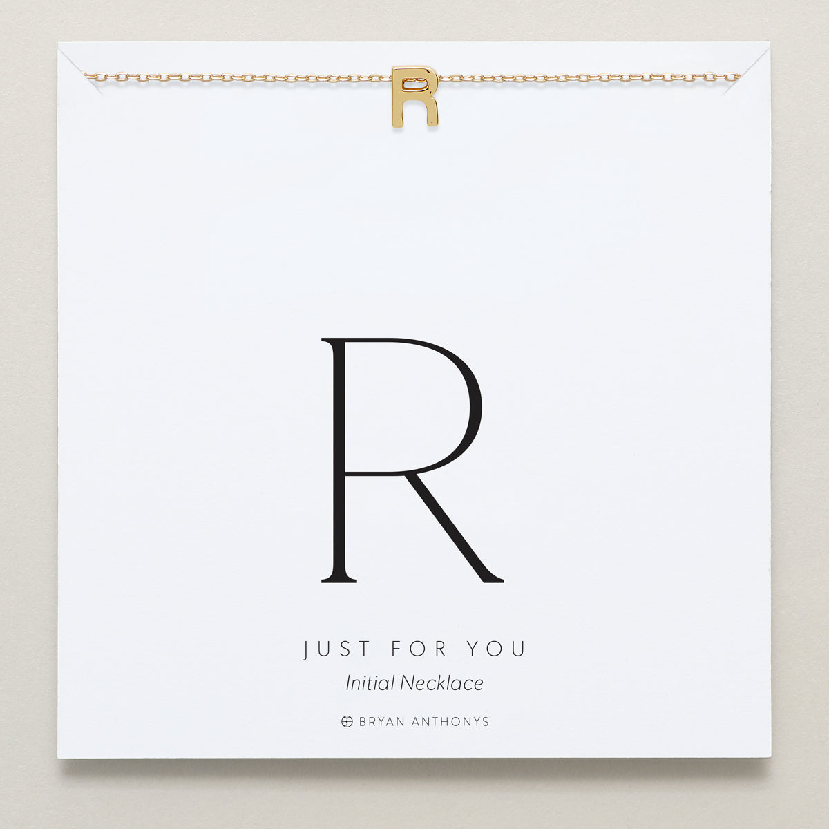 Bryan Anthonys Just For You Gold R Necklace On Card