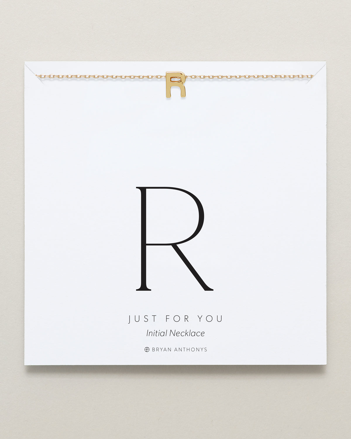 Bryan Anthonys Just For You Gold R Necklace On Card