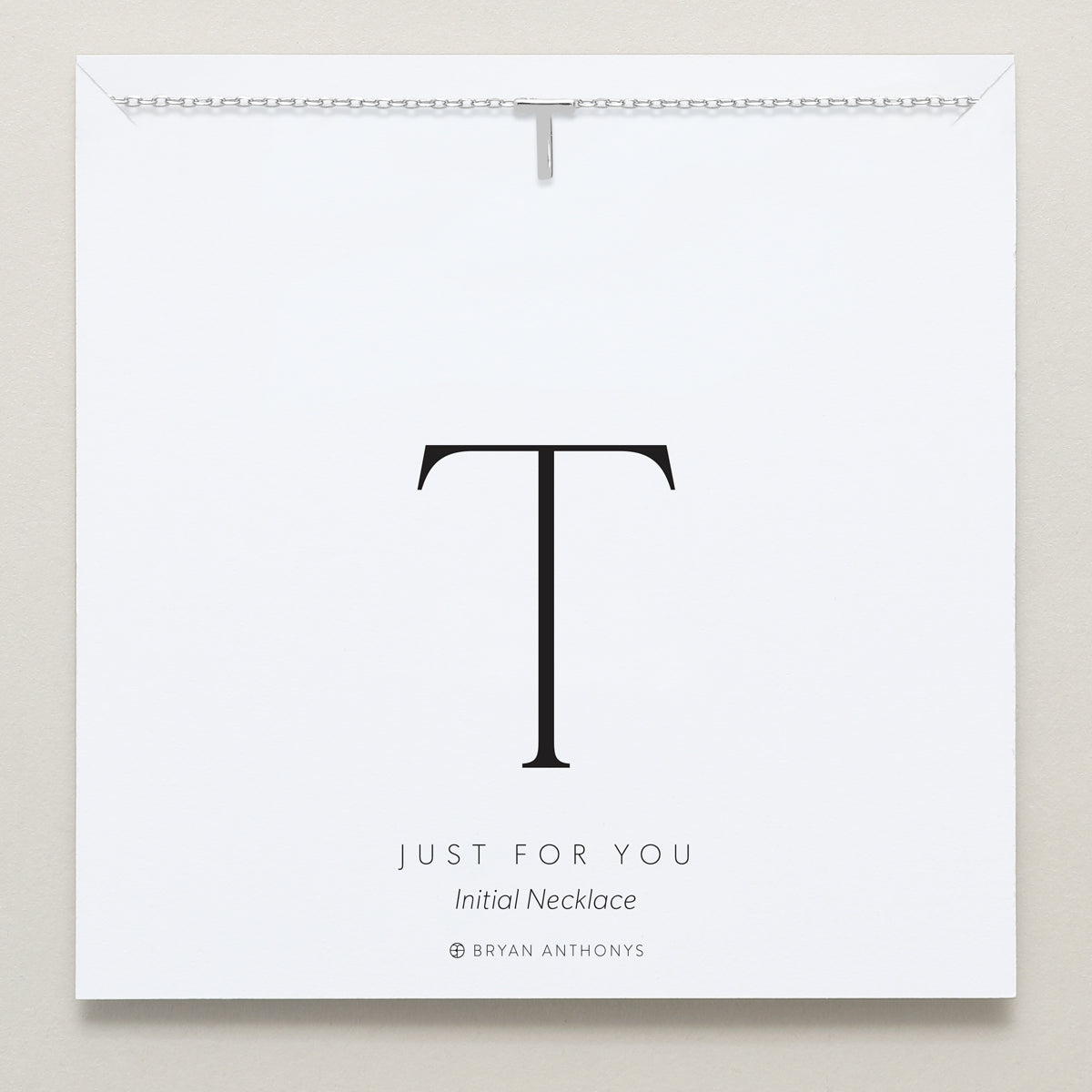 Bryan Anthonys Just For You Silver T Necklace On Card