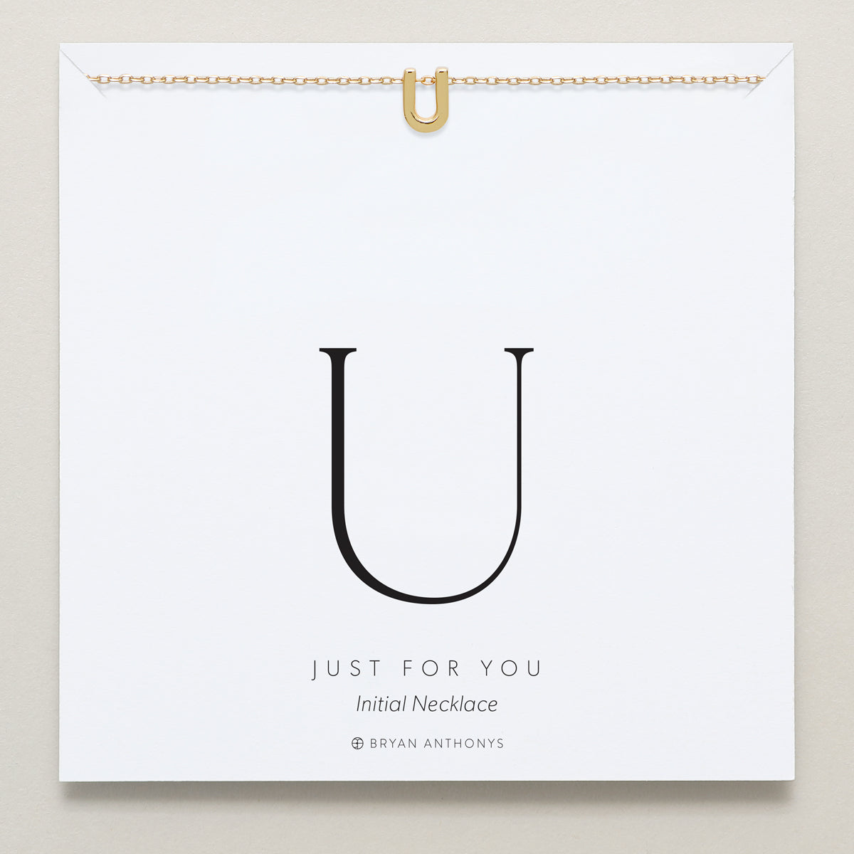 Bryan Anthonys Just For You Gold U Necklace On Card