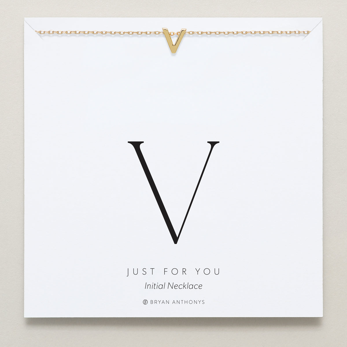 Bryan Anthonys Just For You Gold V Necklace On Card
