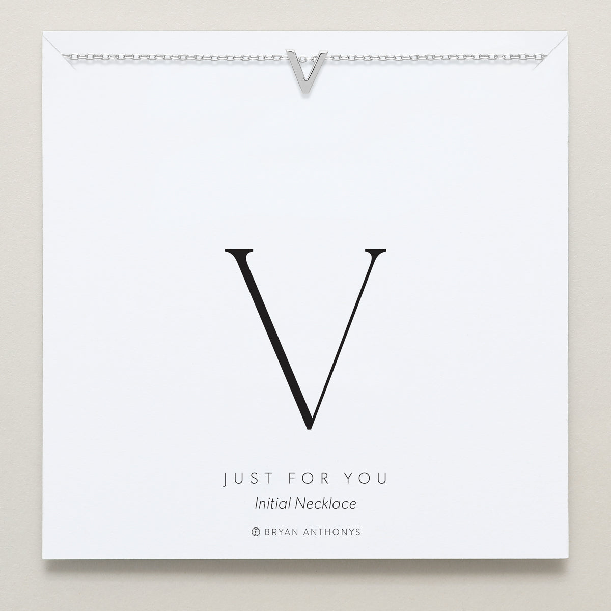 Bryan Anthonys Just For You Silver V Necklace On Card
