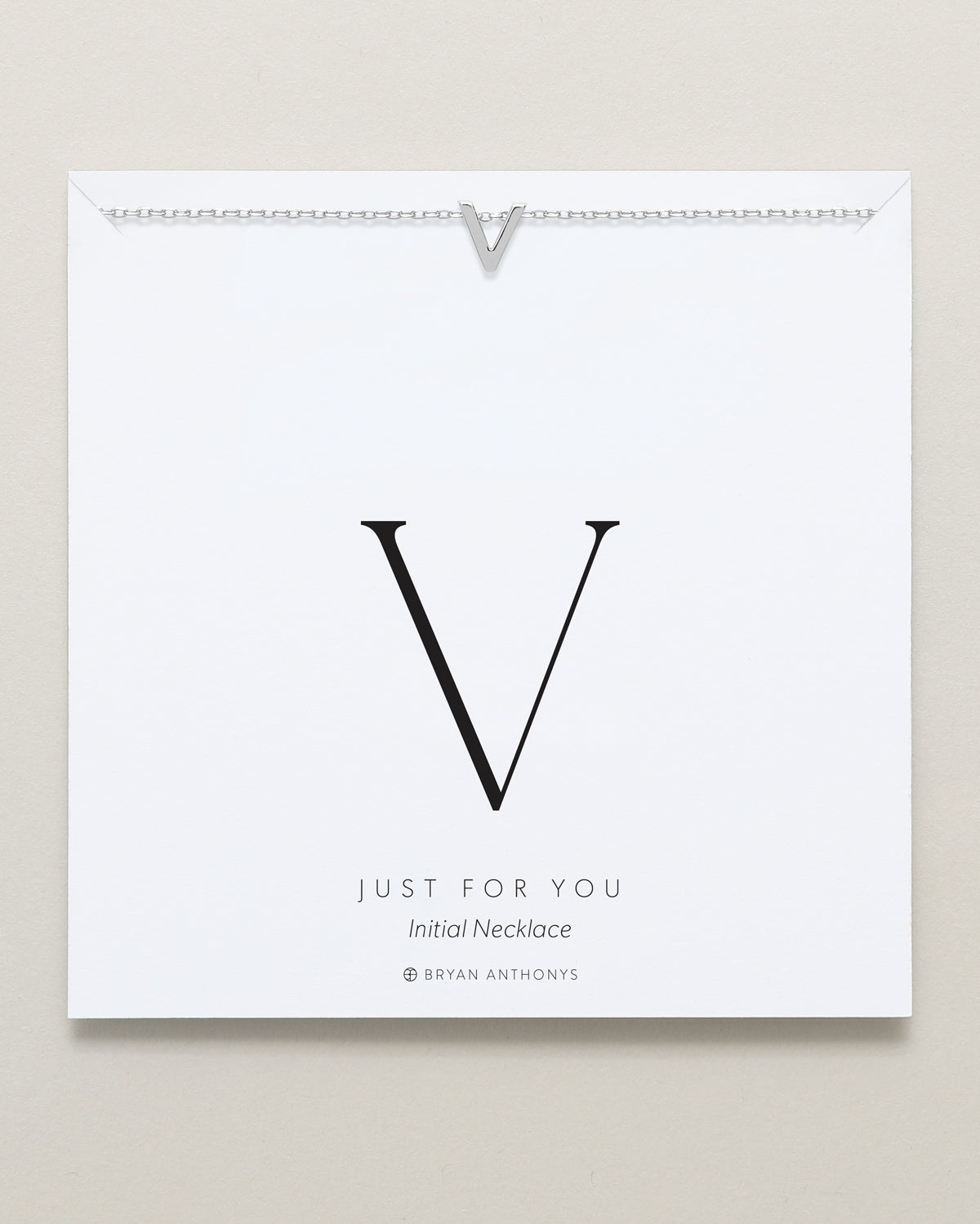 Bryan Anthonys Just For You Silver V Necklace On Card