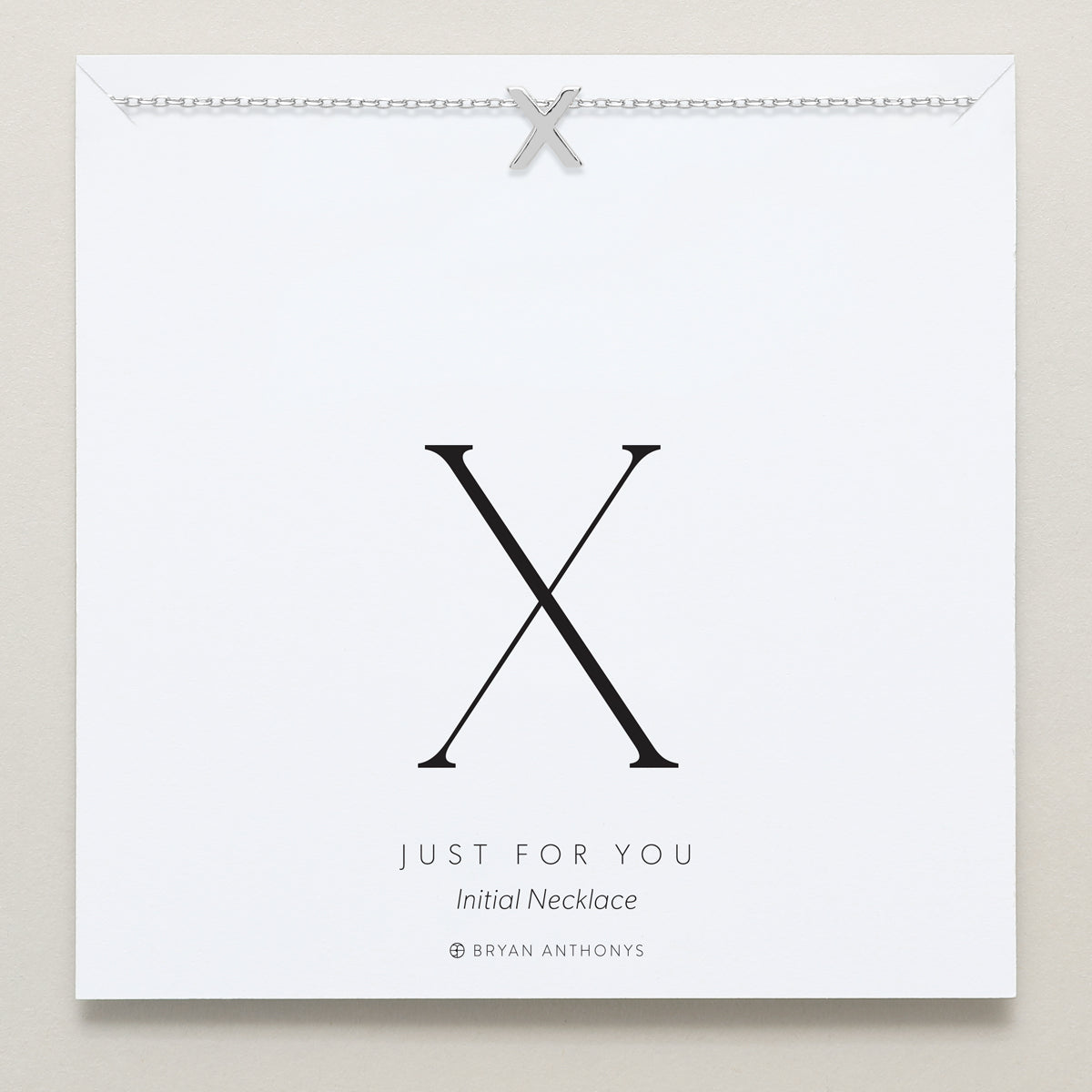 Bryan Anthonys Just For You Silver X Necklace On Card