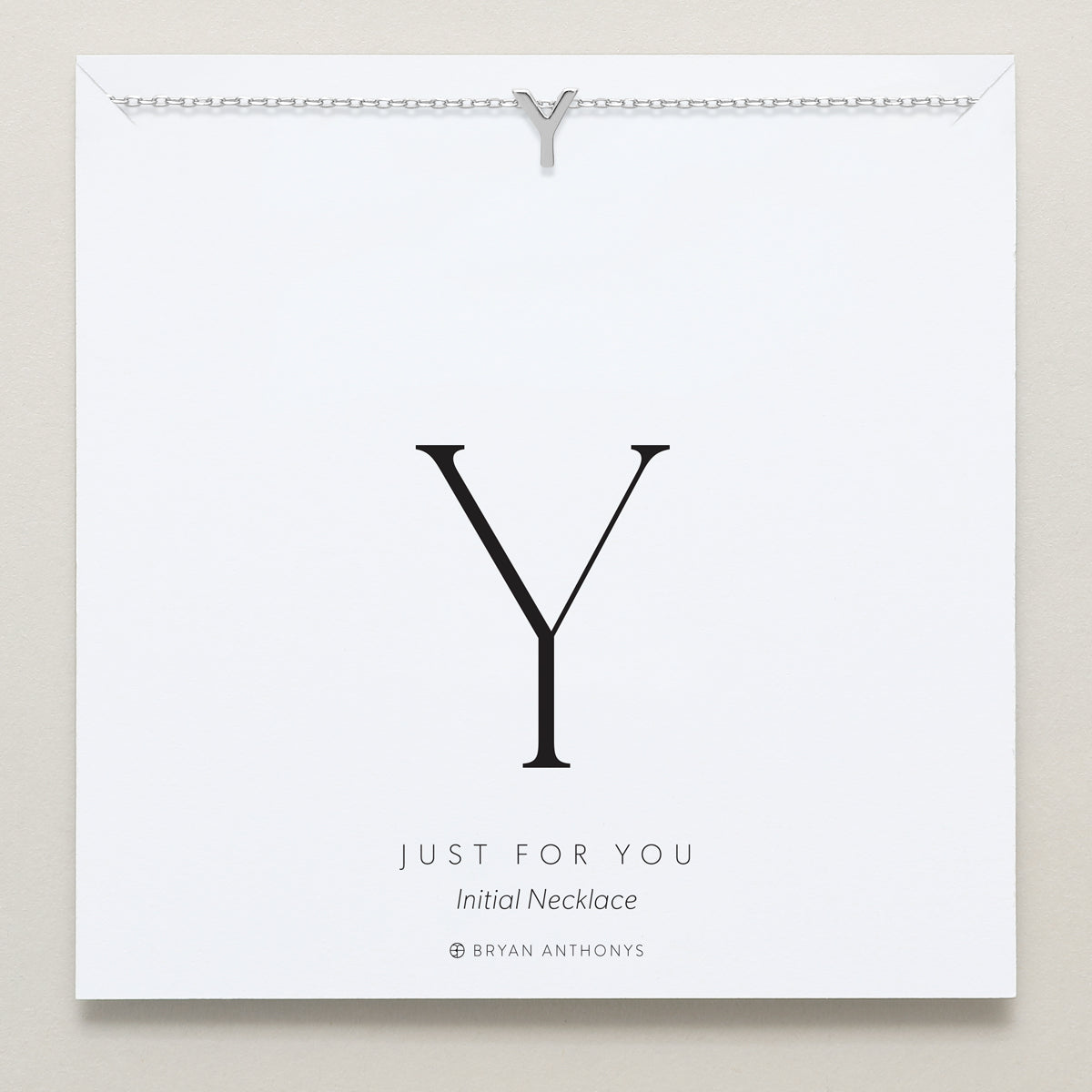 Bryan Anthonys Just For You Silver Y Necklace On Card
