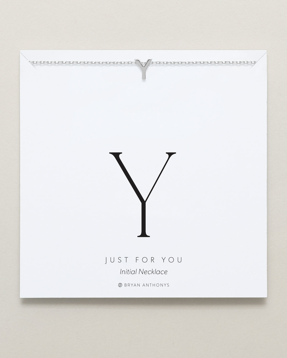 Bryan Anthonys Just For You Silver Y Necklace On Card