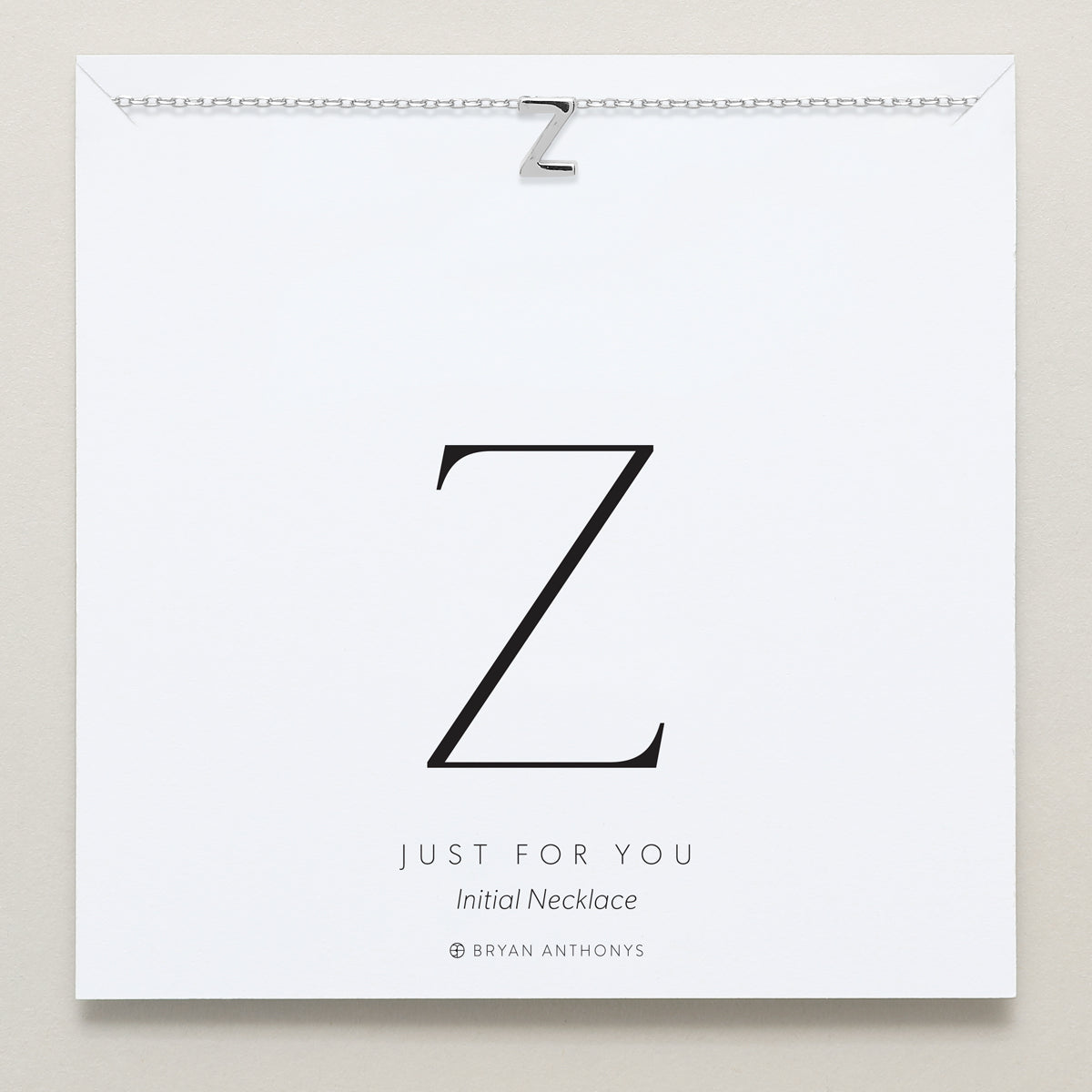 Bryan Anthonys Just For You Silver Z Necklace On Card